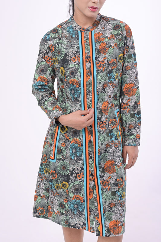 Blue Lotus Shirt Dress