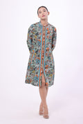 Blue Lotus Shirt Dress