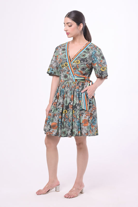 Blue Lotus Wrap-on Dress