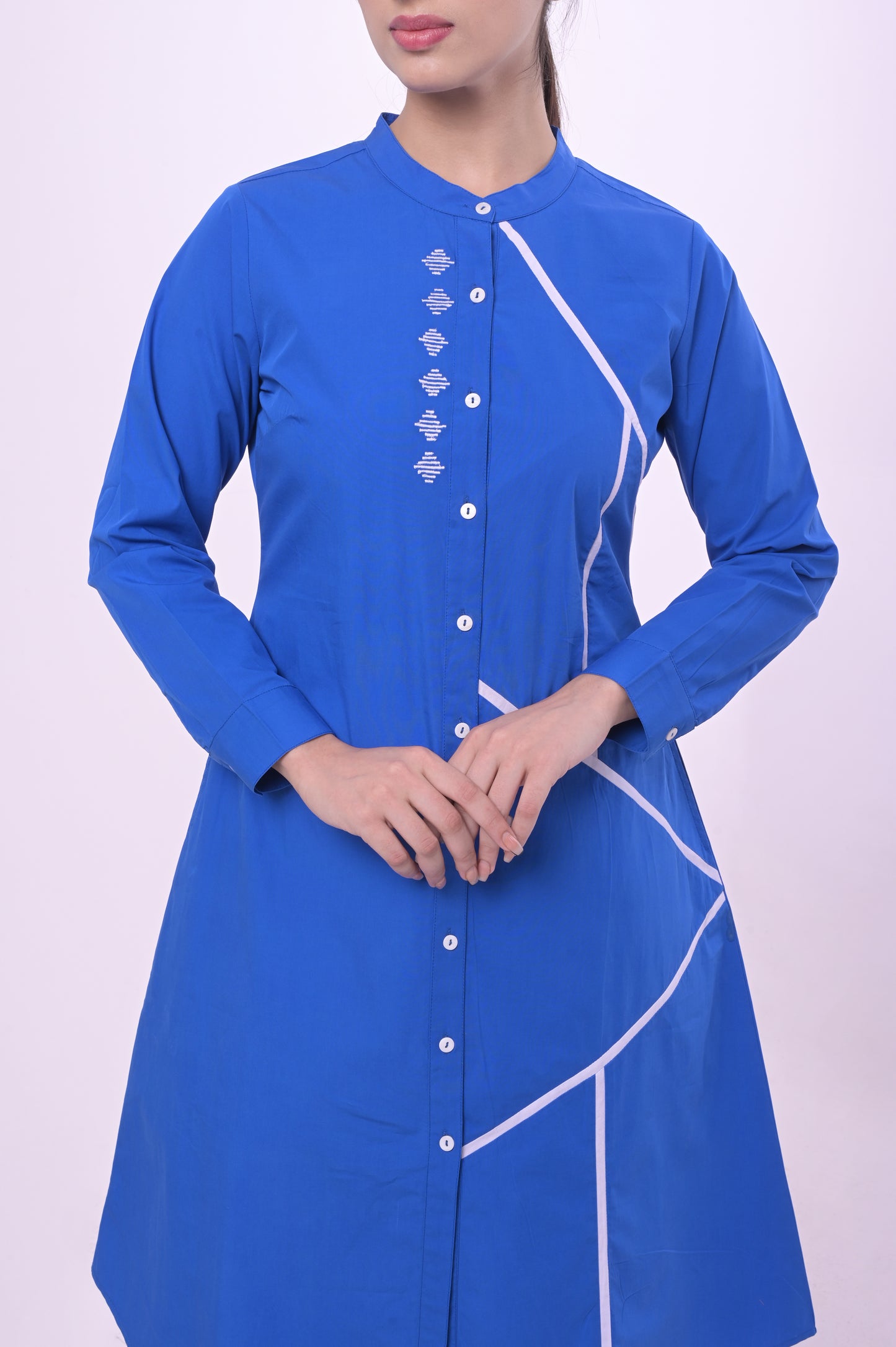 Blue Puya Midi Shirt Dress