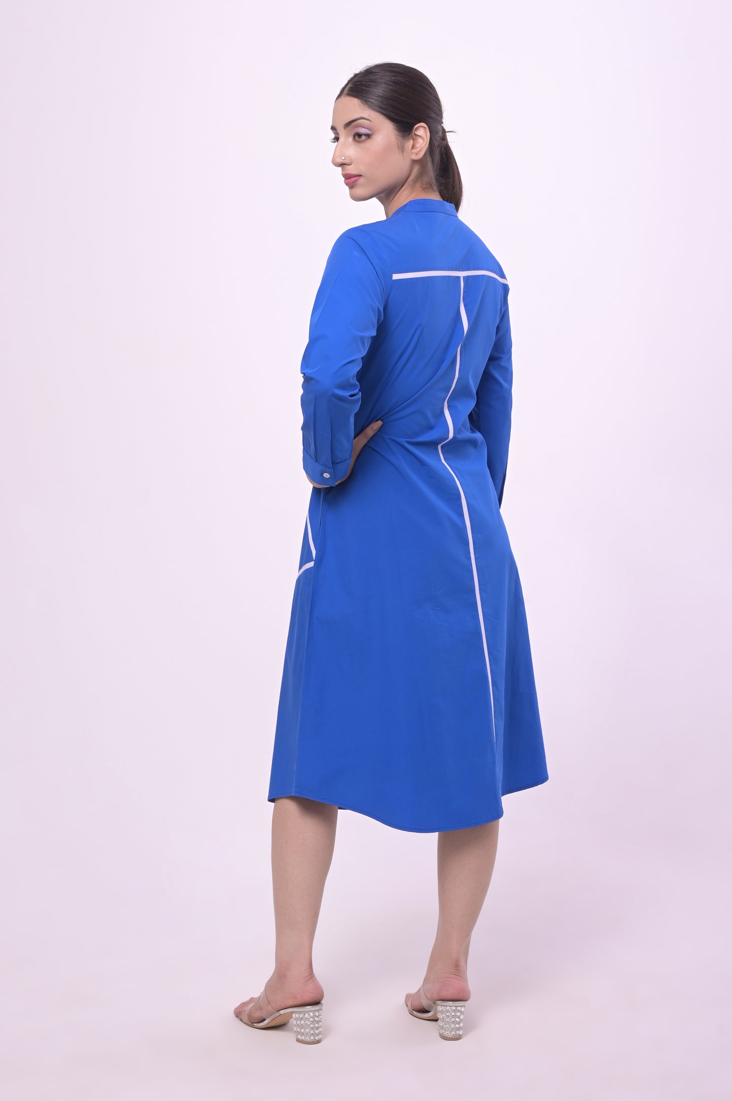 Blue Puya Midi Shirt Dress