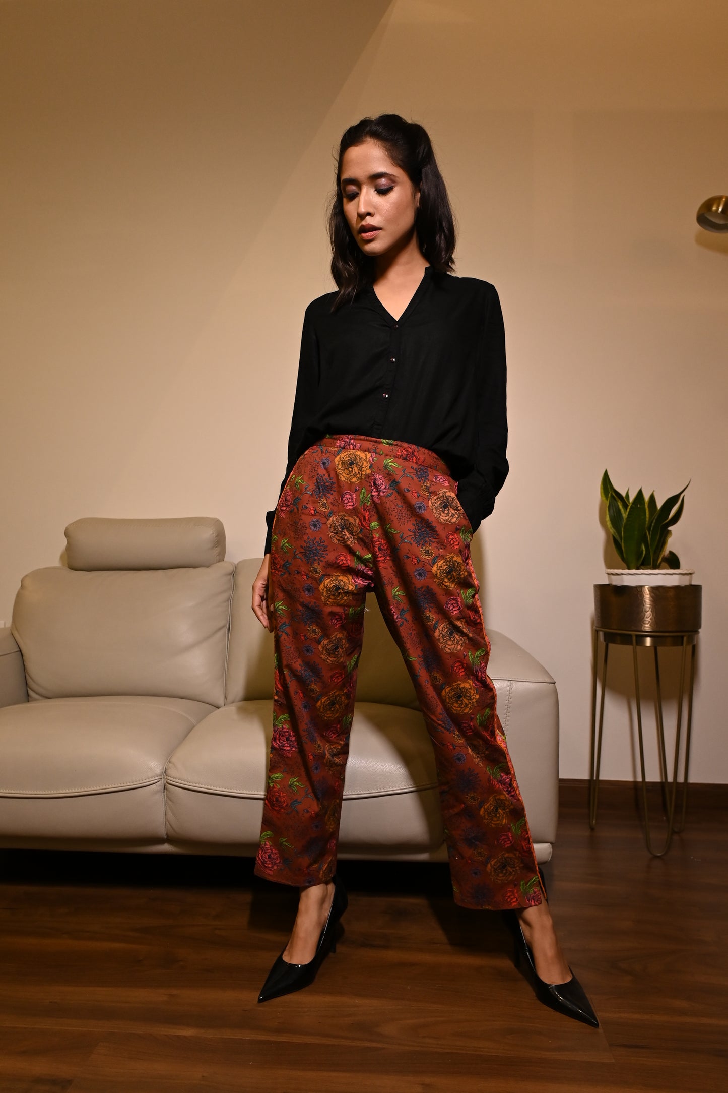 AJSS Pure Cotton Printed Trousers