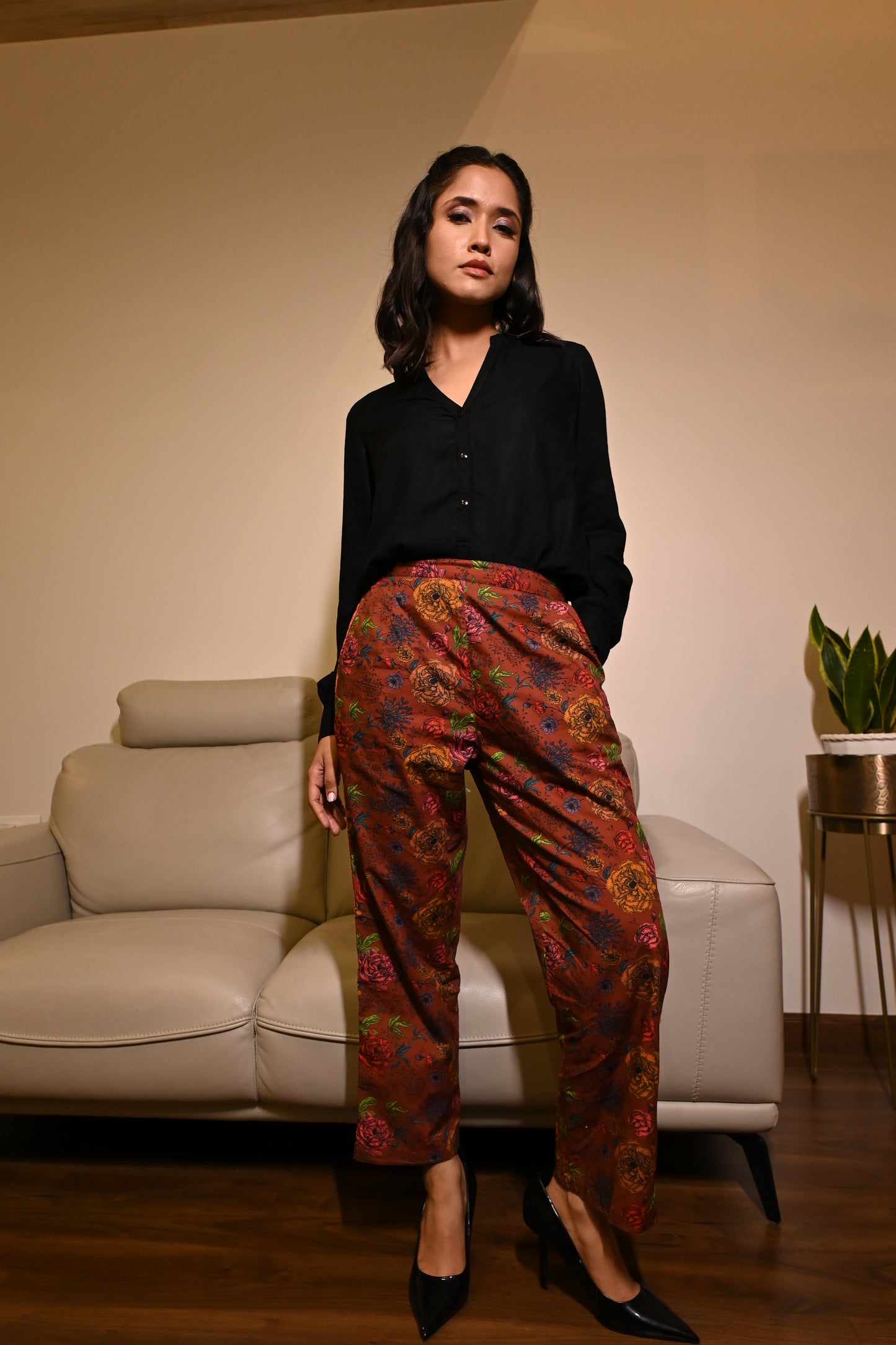 AJSS Pure Cotton Printed Trousers