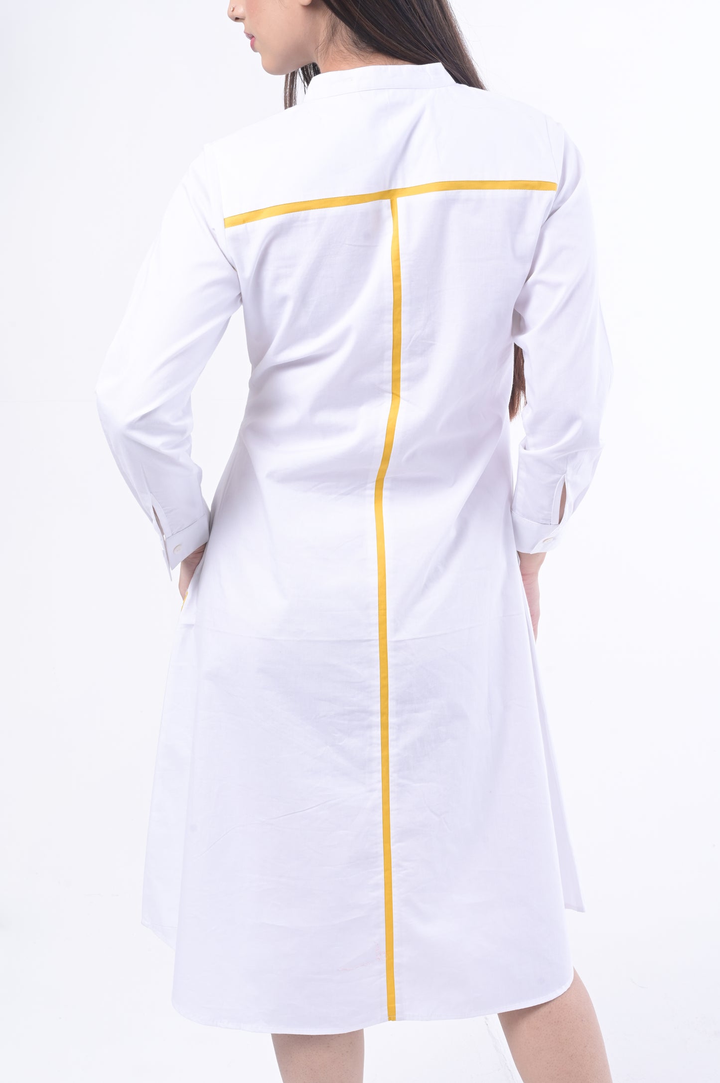 White Egret Shirt Dress